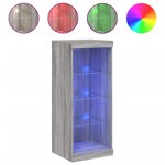 vidaXL Buffet avec lumières LED sonoma gris 41x37x100 cm
