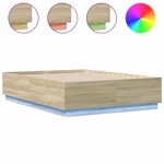 vidaXL Cadre de lit avec LED sans matelas chêne sonoma 120x190 cm