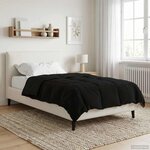 vidaXL Duvet d'hiver Matelassé Noir 140 x 220 cm Microfibre