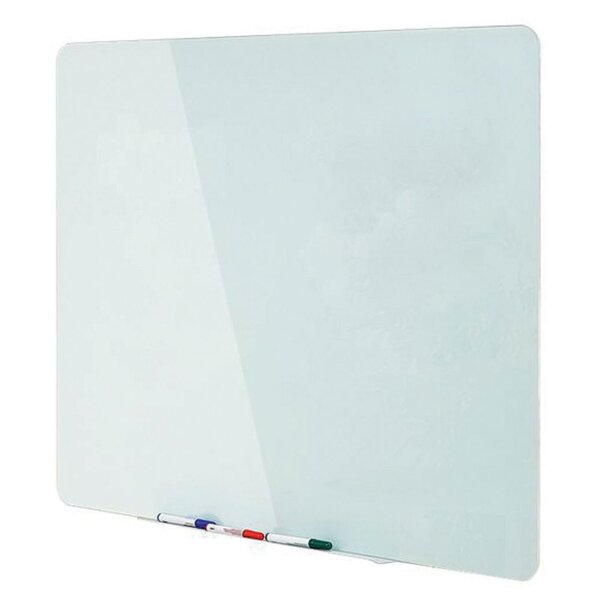 Tableau magnétique en verre effaçable à sec, surface en verre trempé blanc, 4 mm, 1 500 x 1 200 mm