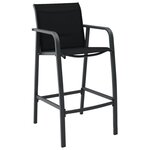 vidaXL Chaises de bar de jardin lot de 4 Noir Textilène