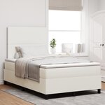 vidaXL Lit à ressorts avec matelas crème petit double en velours côtelé
