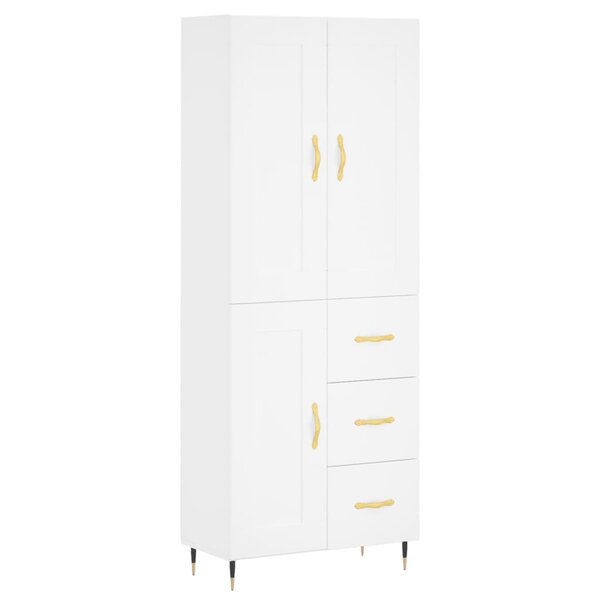 vidaXL Buffet haut Blanc 69 5x34x180 cm Bois d'ingénierie