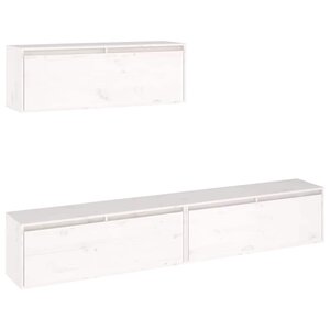 vidaXL Ensemble de meubles TV 3 Pièces blanc bois massif de pin