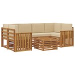 vidaXL Ensemble de canapés d'extérieur 7 pc Naturel et Beige