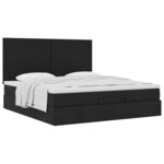 VidaXL Cadre de lit ottoman avec matelas noir 180x200 cm tissu