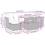 vidaXL Salon de jardin avec coussins 7 Pièces gris clair résine tressée