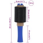 vidaXL Films étirables 10 Pièces noir 23 μm 10 cm x 150 m