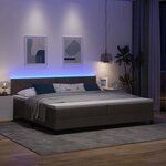 vidaXL Lit à ressorts avec matelas Marron foncé 200 x 200 cm tissu