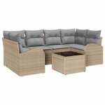 vidaXL Ensemble de canapé de jardin Beige 55 x 55 x 37 cm polyrotin