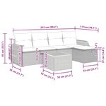 vidaXL Salon de jardin avec coussins 6 Pièces beige résine tressée