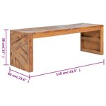 vidaXL Meuble TV 110x60x38 cm Bois de teck massif