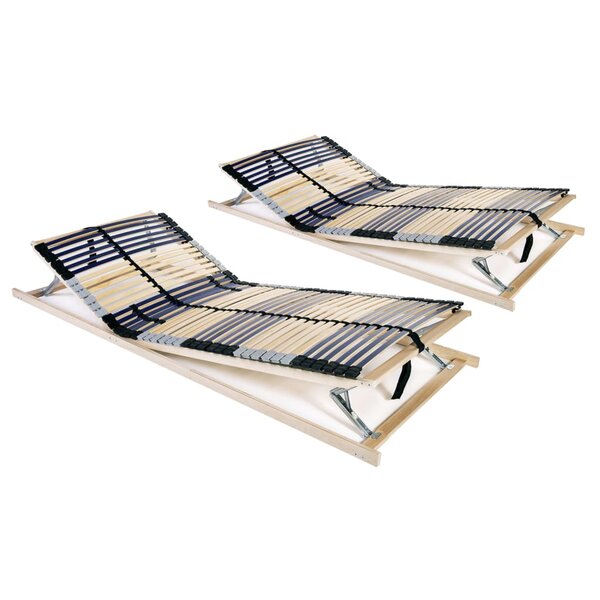 vidaXL Sommiers à lattes sans matelas 2 Pièces avec 42 lattes 70x200 cm