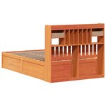 vidaXL Cadre de lit sans matelas cire marron 135x190cm bois pin massif