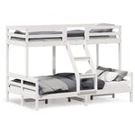 vidaXL Lit superposé sans matelas 80x200/120x200 cm blanc bois massif