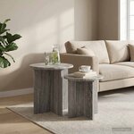 vidaXL Ensemble de tables d'appoint avec stockage 2 Pièces Sonoma gris