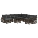 vidaXL Ensemble de canapé de jardin 12 pc Gris polyrotin