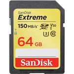 SANDISK Extreme SDxc Uhs-I 64Gb classe 10 Vitesses Classe V30