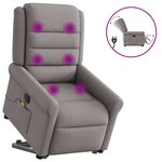 vidaXL Fauteuil inclinable de massage électrique Taupe Tissu
