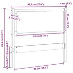 vidaXL Tête de lit Autre Blanc 90 cm Bois massif en pin
