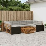 vidaXL Ensemble de canapés d'extérieur 7 Pièces Naturel et gris clair