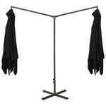 vidaXL Parasol de jardin double avec mât en acier noir 600x300 cm