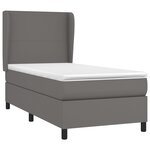 vidaXL Sommier à lattes de lit avec matelas Gris 90x200 cm Similicuir
