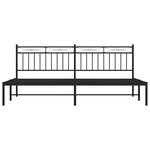 vidaXL Cadre de lit métal sans matelas avec tête de lit noir 193x203cm