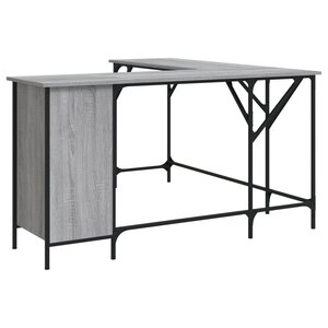 vidaXL Bureau sonoma gris 141x141x75 cm bois d'ingénierie