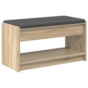 vidaXL Banc d'entrée avec coussin Chêne Sonoma 83 x 38 x 45 cm