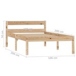 vidaXL Cadre de lit Bois de pin massif 100x200 cm