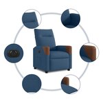 vidaXL Fauteuil inclinable électrique Bleu Tissu
