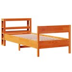 vidaXL Cadre de lit sans matelas cire marron 90x190 cm bois pin massif