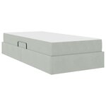 vidaXL Lit avec rangement et matelas Gris clair 100 x 200 cm Velours