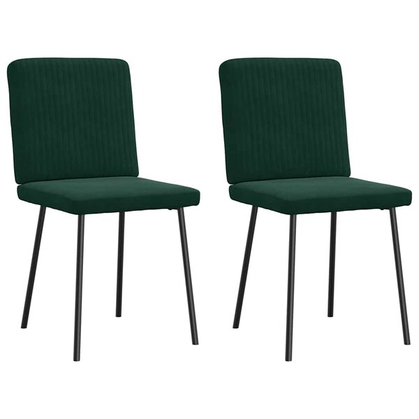 vidaXL Chaises à manger lot de 2 Vert foncé Velours