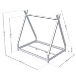 Lit tipi enfant NAKANA 140 x 200 rose pastel