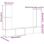 vidaXL Ensemble de meubles TV 4 Pièces Blanc Bois d'ingénierie