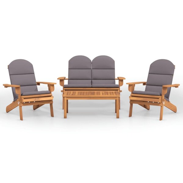 vidaXL Ensemble de salon de jardin Adirondack 4 Pièces bois acacia solide