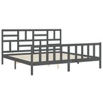 vidaXL Cadre de lit sans matelas gris 200x200 cm bois massif de pin