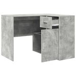 vidaXL Bureau d'angle avec tiroir 2 Pièces Gris béton 102 x 50 x 75 cm