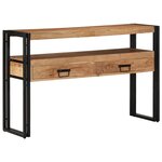 Tables d'appoint vidaXL Noires 120x33x75 cm en Bois d'Acacia Massif et Métal