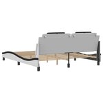 vidaXL Cadre de lit avec LED sans matelas blanc et noir 180x200 cm