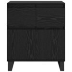 vidaXL Buffet Chêne noir 60 x 35 x 70 cm Bois d'ingénierie et fer