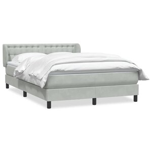 vidaXL Sommier à lattes de lit et matelas gris clair 160x210cm velours