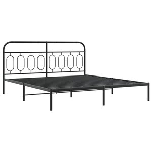 vidaXL Cadre de lit métal avec tête de lit/pied de lit noir 180x200 cm