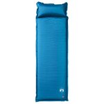 vidaXL Matelas de camping autogonflant oreiller 1 personne turquoise