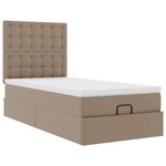 VidaXL Lit ottoman et matelas cappuccino 100x200cm similicuir