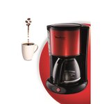 Moulinex fg360d11 subito cafetière filtre  1.25 l soit 10/15 tasses  machine à café électrique  porte-filtre pivotant - rouge