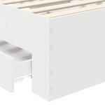 vidaXL Cadre de lit avec tiroir Blanc 100 x 200 cm Bois d'ingénierie