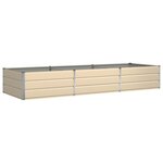vidaXL Jardinière Ivoire 195 x 100 x 45 cm Acier galvanisé